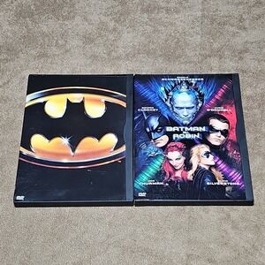 Batman 1989 Robin 1997 2 DVD Movie Lot Keaton Clooney DC Comics Action Set